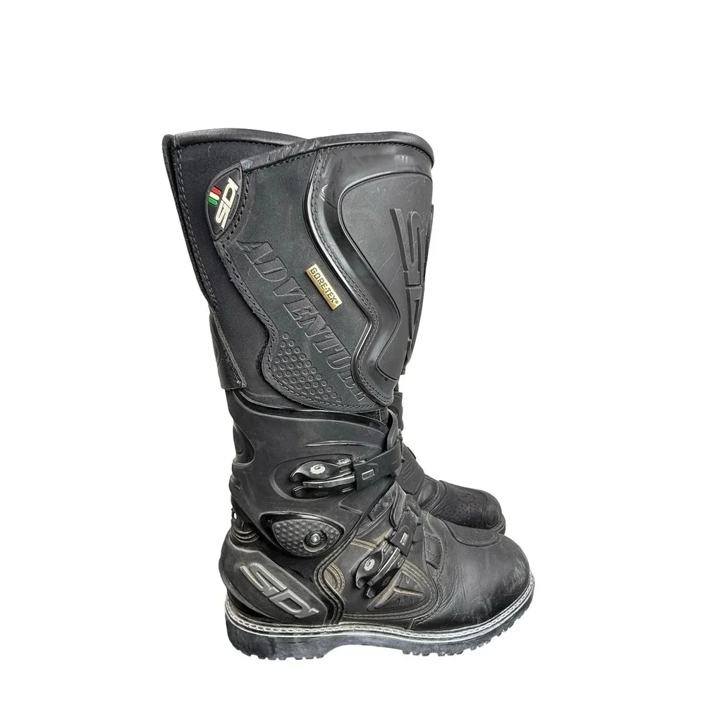 Sidi Adventure Gore-Tex Boots Mens 7.5 Black Dual Sport Touring Italy